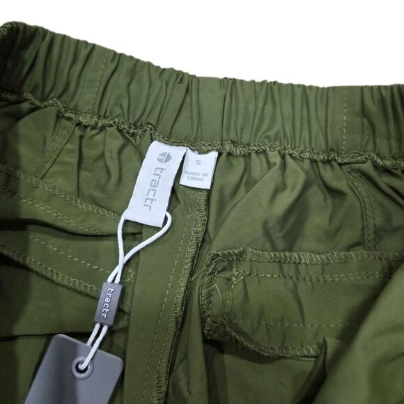 Tractr Green Wide Leg Nylon Parachute Pants S - Picture 3 of 4
